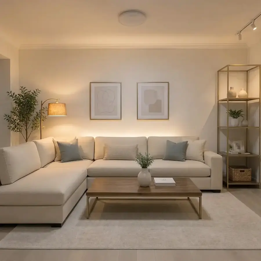 Sala de estar planejado com o Método das 3 Camadas